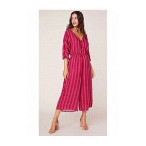 jack by bb‎ dakota wide leg jumpsuit cropped 100% rayon lined shorts size L